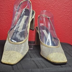 Nina Gold Mesh Dress Slingback Pump, Women's Size 8.5M